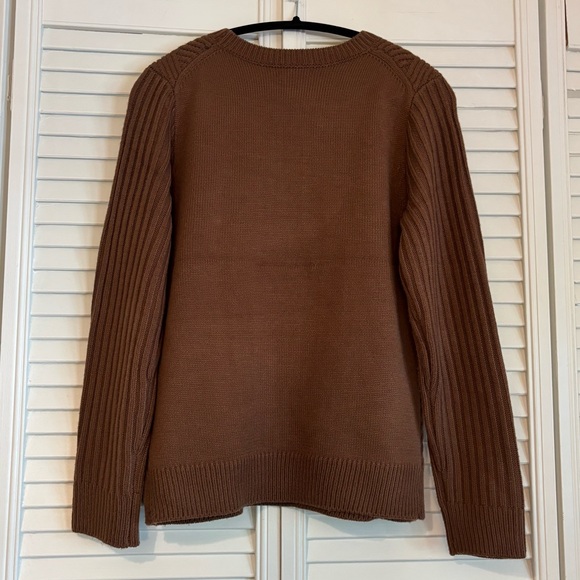 Eddie Bauer Brown Ribbed Pullover Crewneck Sweater Women’s Size XL - Picture 2 of 5